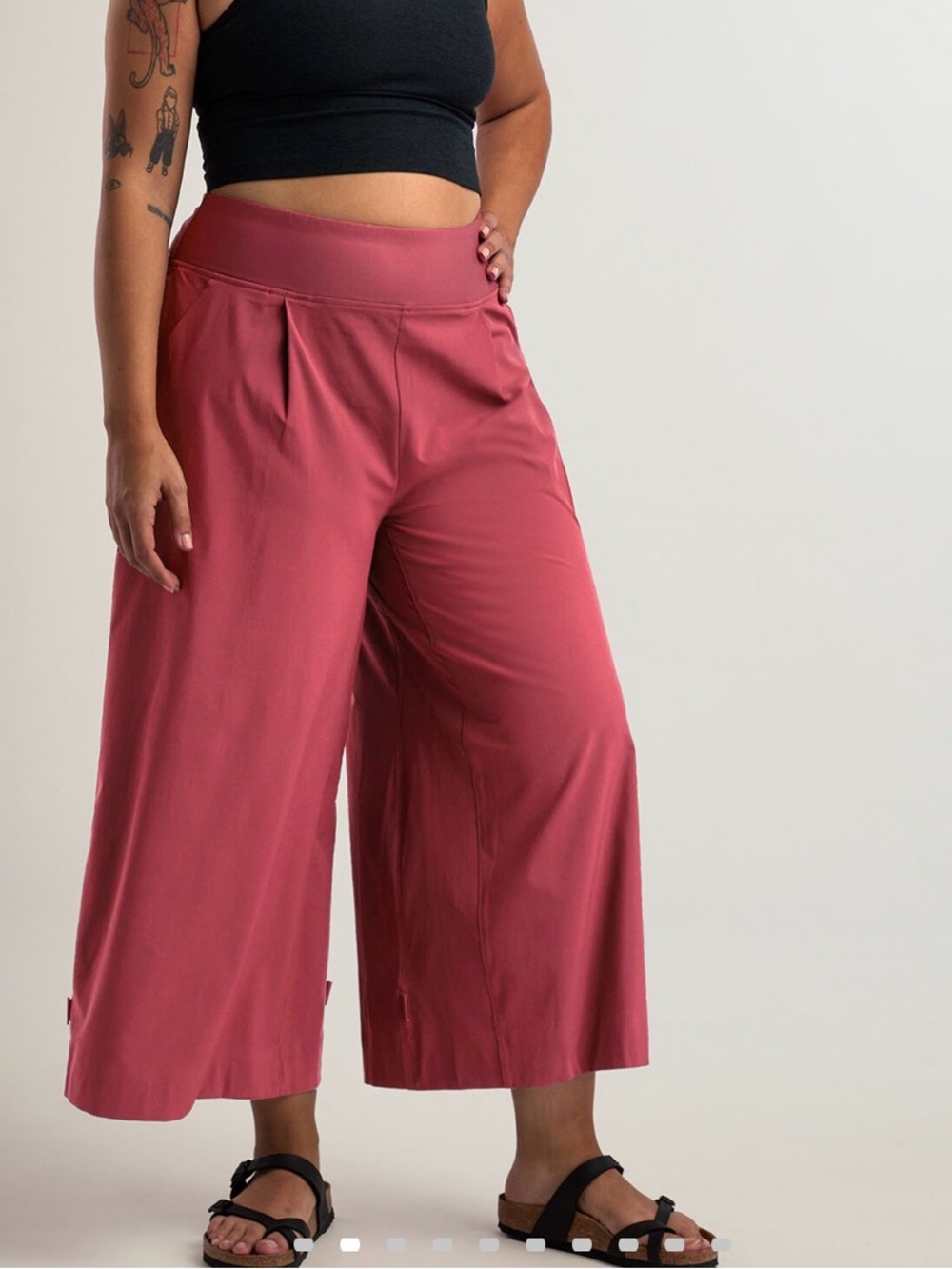Title Nine Round Trip Wide Leg cropped petite pants, size Large - Picture 2 of 11